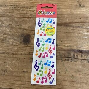 Vintage Sandylion UNOPENED Sticker Packs Colorful Music‎ Notes